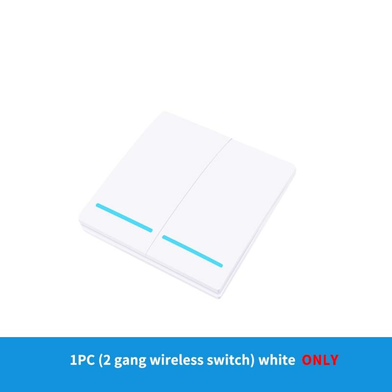 1/2/3 Gang Tuya ZigBee Wireless 6 Scene Switch Push Button Controller Battery Powered Automation Scenario For Tuya Devices: 2-Gang White