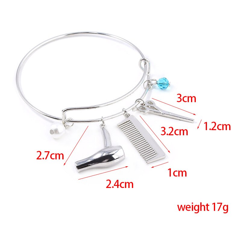 Steampunk Friseur Haar Stylist Schmuck Schere Kamm Armbänder Armreif für männer und frauen