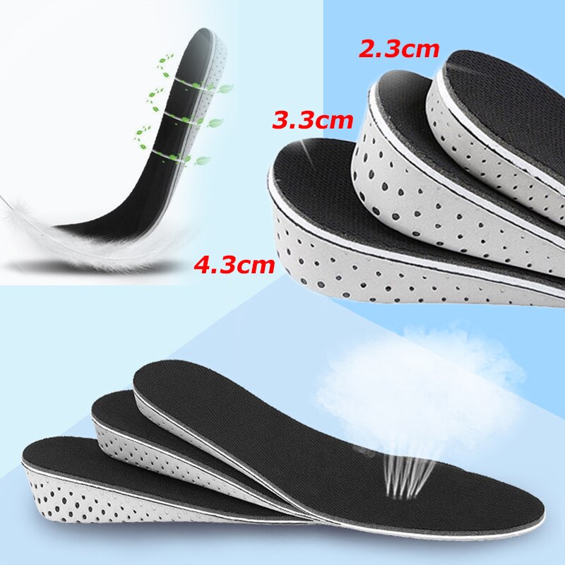 Height Increase Insoles Men Women 2/3/4 CM Lift Up Invisible Foot Pads Inner Elevator Adjustable Cut Shoes Cushion Heel Insert