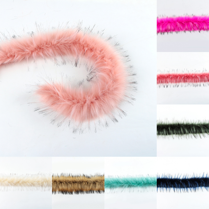 1M Kunstmatige Wasbeer Vossenbont Tapes Faux Konijnenbont Pluizige Kostuum Accessoires Luxe Warm Diy Naaien Tapes Voor Kledingstuk schoen Zak