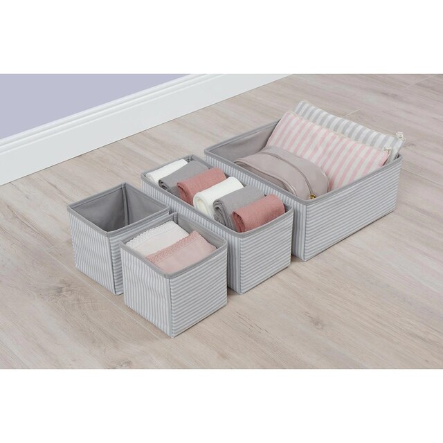 Home Organizer Drawer Wardrobe Organizer Office Wardrobe Outfit Clothes Organizer Box Set 5 Pieces Beige Blue Gray Pink: Gray