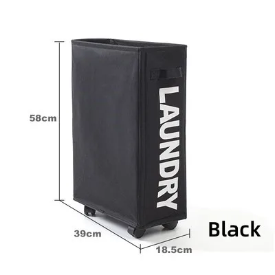 Opvouwbare Wasmand Vuile Kleren Mand Kleding Organizer Yoga Opbergmand Home Assortiment Doos Met Wiel Wasmand: Black