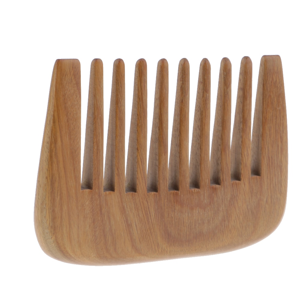 Trä kam hår plocka bred tand ficka hår kam hår lossande kam hår massager borste grön sandelträ