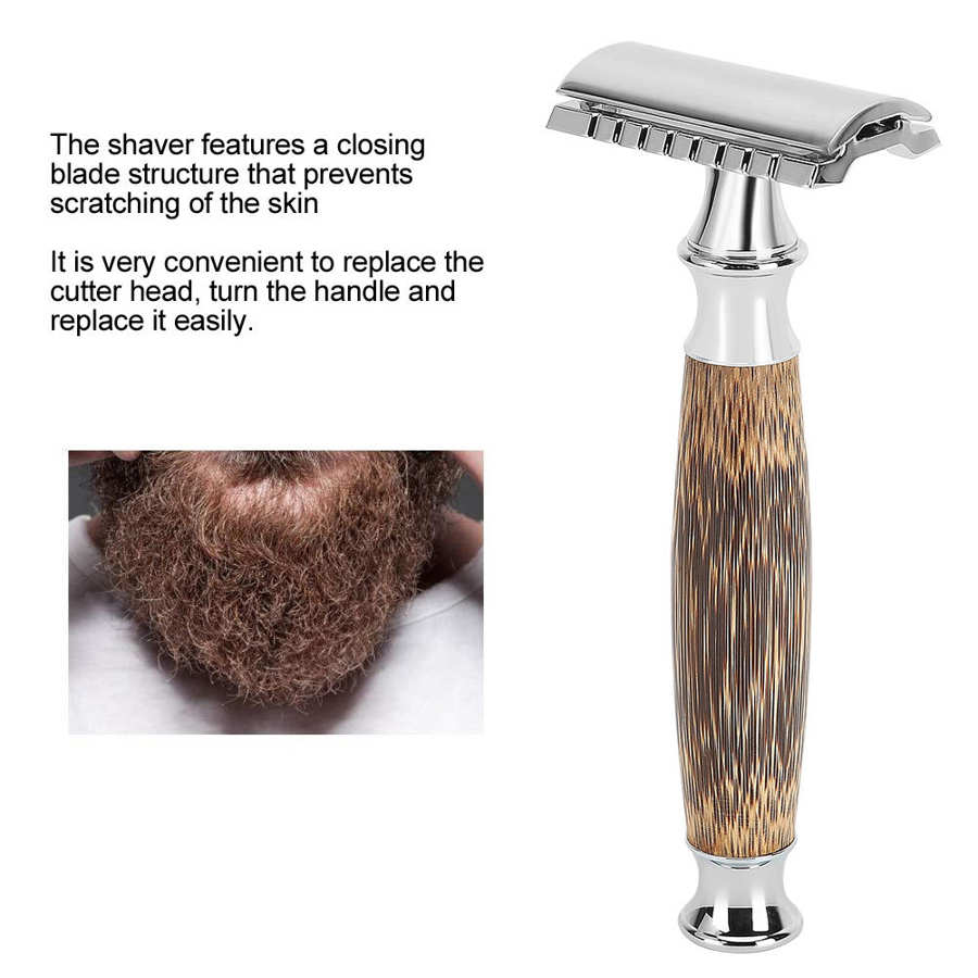 Machine For Shaving Men Bamboo Handle Manual Shaver Portable Beard Body Hair Shaver Trimmer Safety Razor