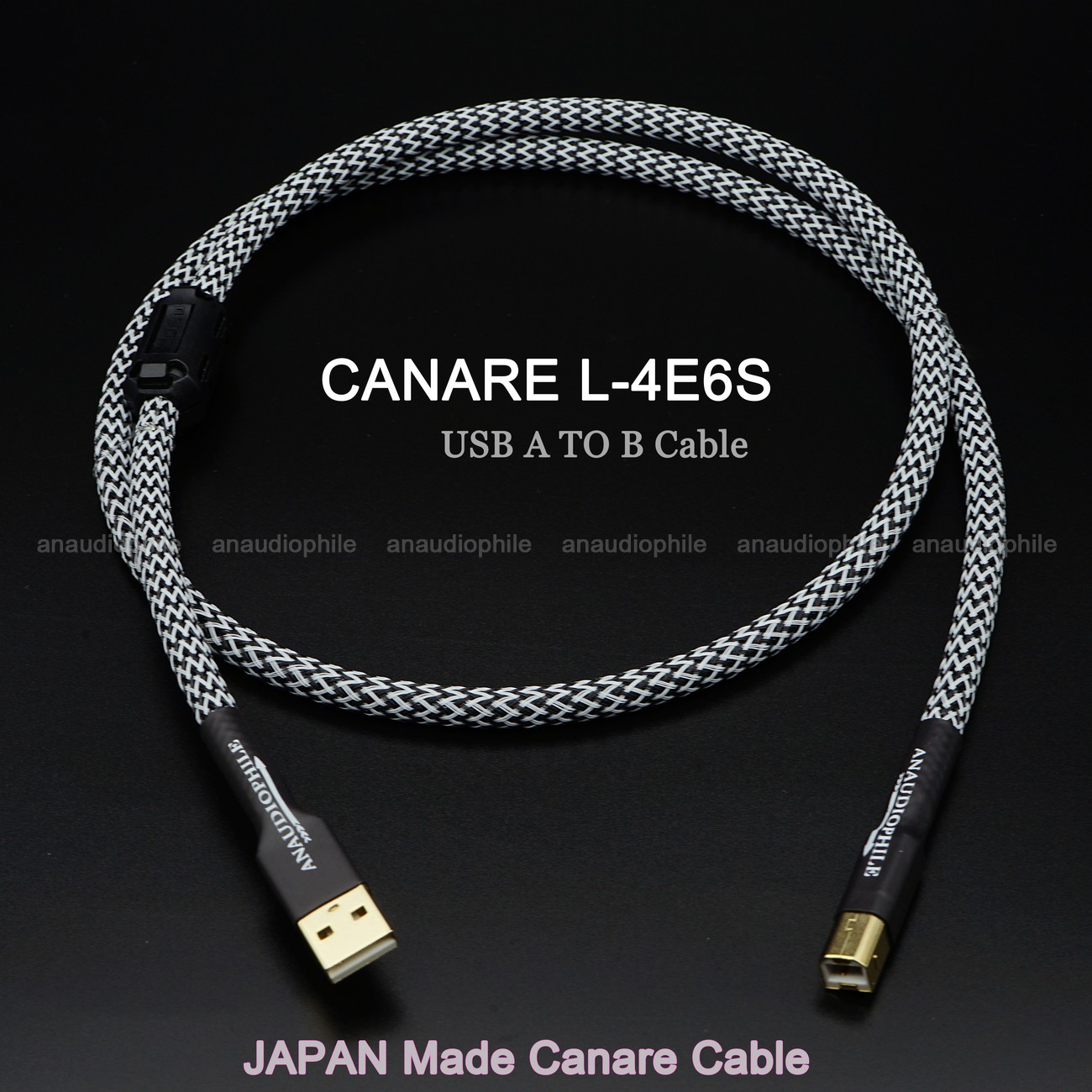 JAPAN CANARE HiFi USB Kabel USB typu A do B / USB A do C / USB C do B / C do C Kabel audio do transmisji danych do PC DAC Mobile: Black / 3 m