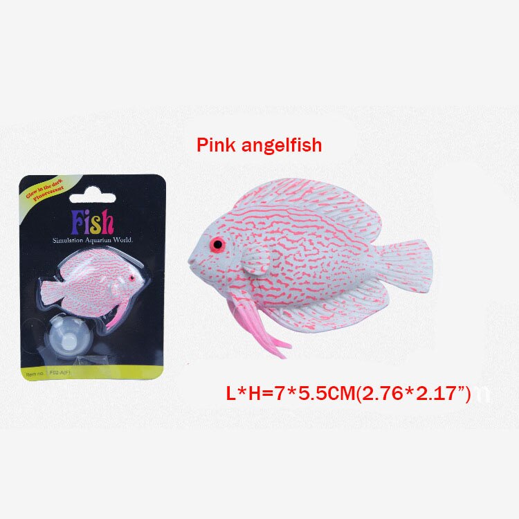 Simulation Ocean Tropical Fish Luminous Simulation Clownfish Guppies Angelfish Aquarium Landscaping Decorations: Pink angelfish