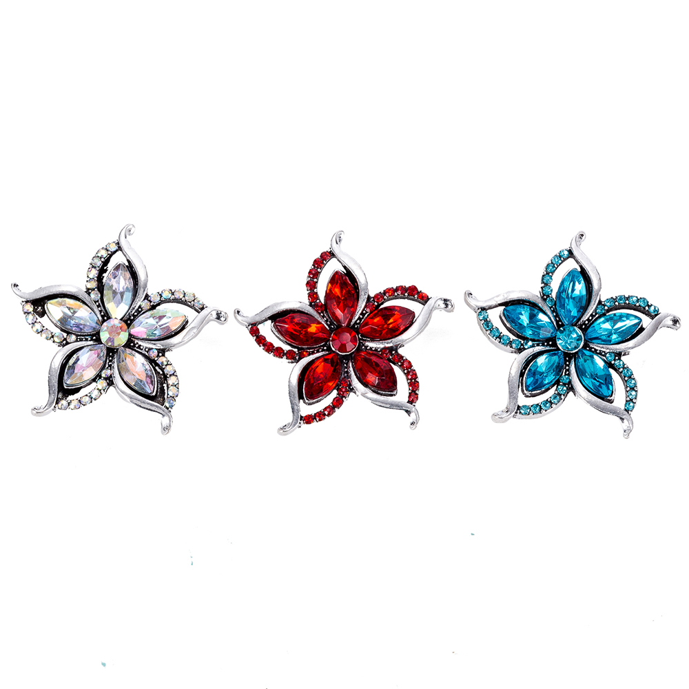 Snap taste 18mm metall druckknöpfen für snaps armbänder fit ginger snaps schmuck kristall blume snap TZ9025