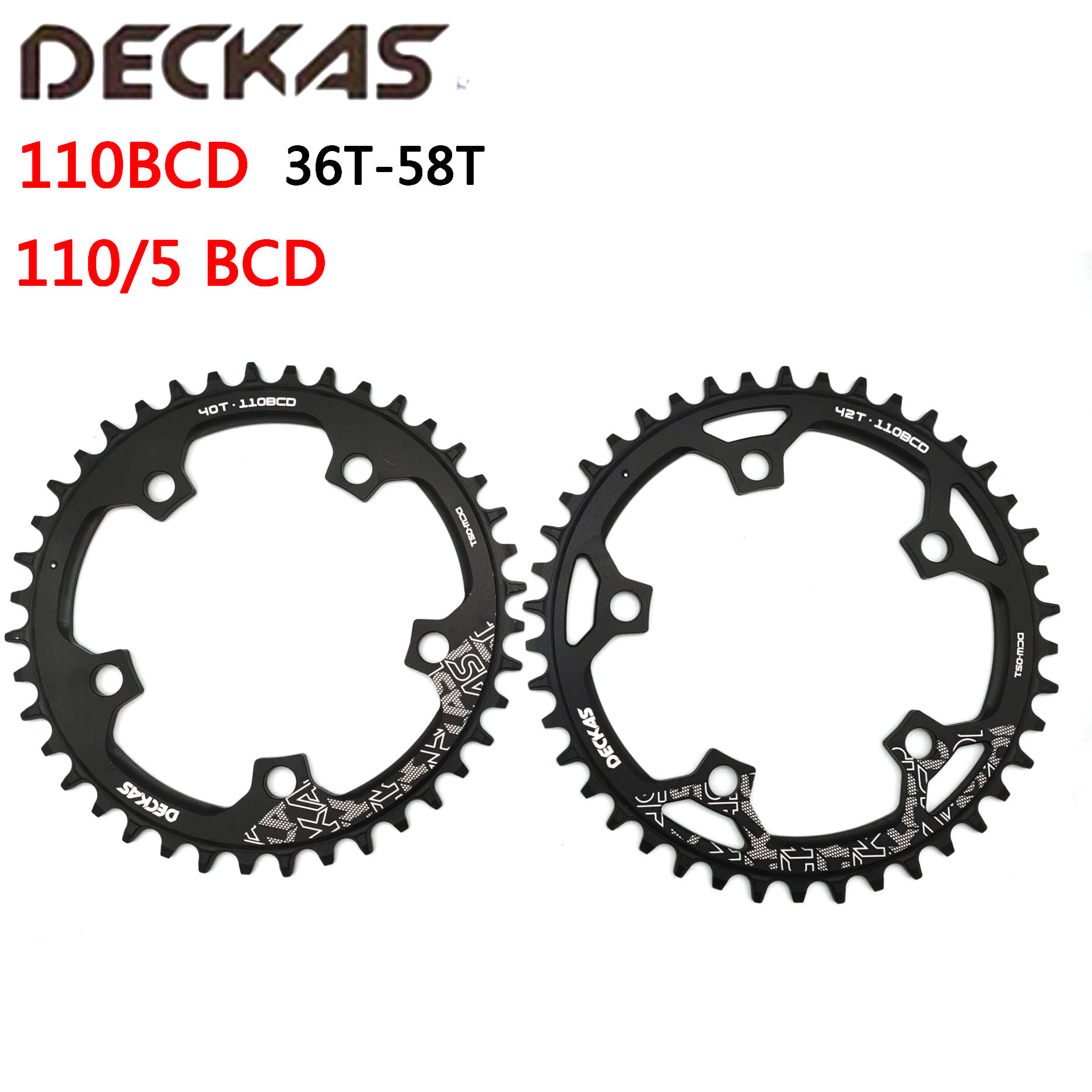 DECKAS 110BCD 5 Bolt Road Bike Narrow Wide Tooth Chainring 52T- 36T Bicycle Chainwheel forShimano forSRAM Crank Bicycle Parts