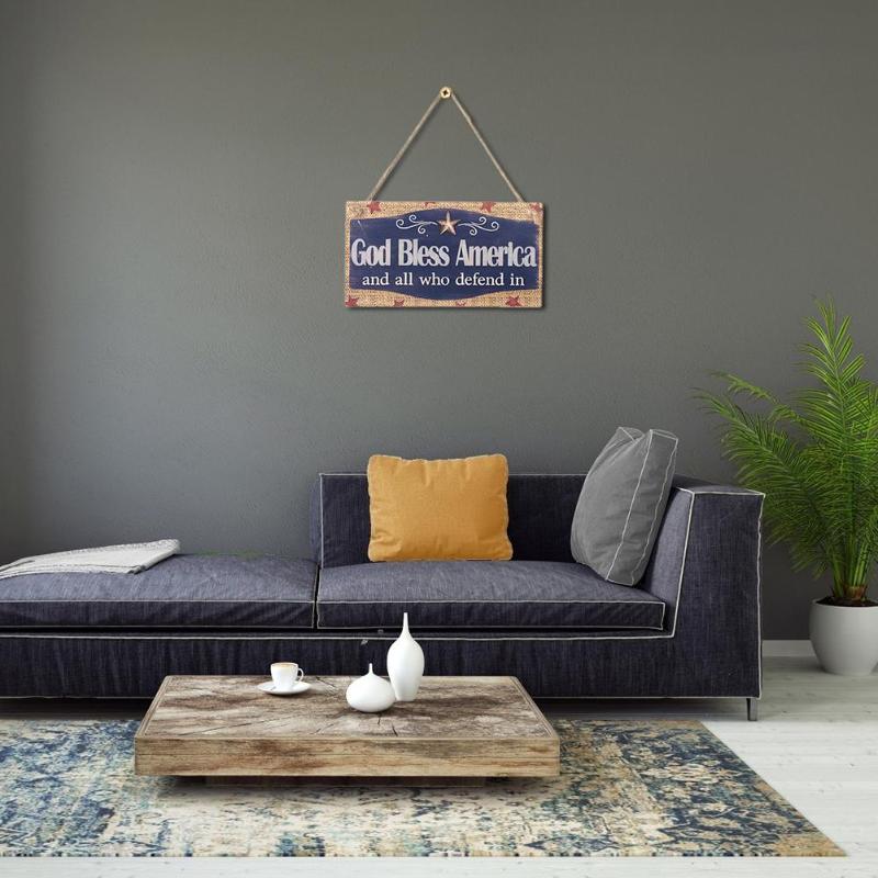 Houten Rechthoek Opknoping Bloem Letters Bord Onafhankelijkheid Dag Decor Muur Deur Woondecoratie Ambachten Levert