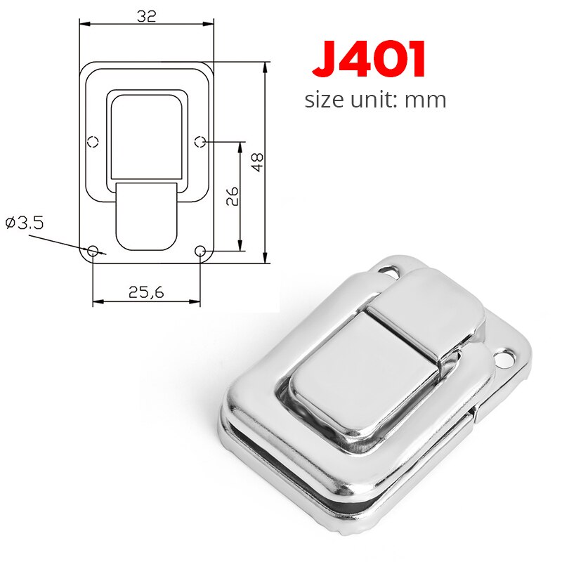 5PCS KAK J107 Hardware Cabinet Boxes Spring Loaded Latch Catch Toggle Hasp 46*21 Mild Steel Hasp For Sliding Door Simple Window: 5xJ401