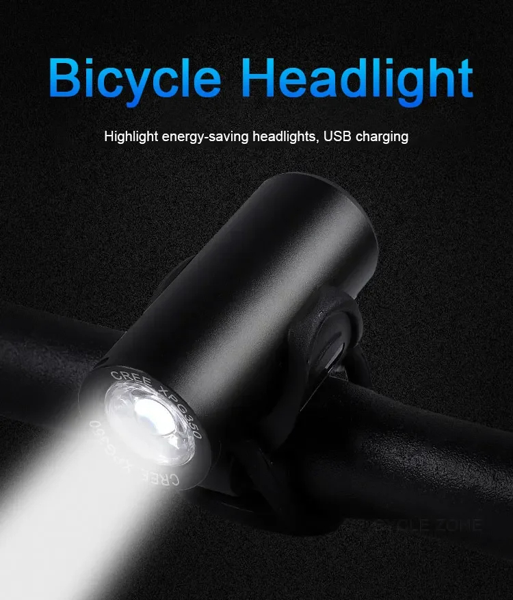 Xpg led cykellygte usb genopladelig 350 lumen mtb forlygte vandtæt cykel bjergbestigning forlygte cykling lommelygte lampe