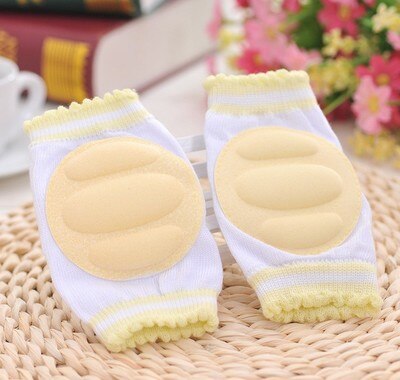 Ideacherry 1 Paar Baby Kids Knee Pads Protector Peuter Veiligheid Kruipen Elleboog Kussen Katoen + Spandex Zuigeling Beenwarmers Knieschijven: Yellow