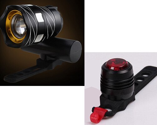 Basecamp fiets koplampen  t6 led lampen usb oplaadbare aluminiumlegering fiets stuur regenbestendige lamp mtb racefiets verlichting: Zwartj 814 zwart