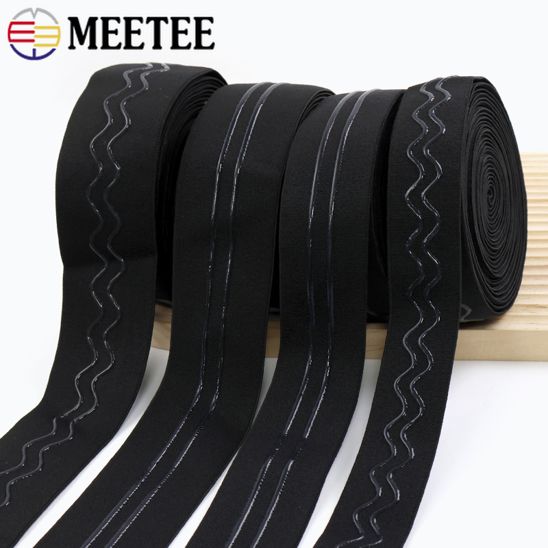 2/5/10M 20/25/30/40/50mm Anti-Rutsch-Silikon-Gummiband für BH Sport Unterwäsche Gummiband strecken Gurtband DIY Zubehör