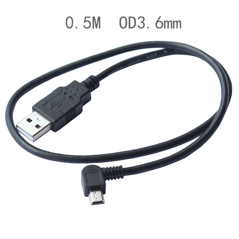 1.8M angled mini USB 5pin male to USB2.0 male data charging cable for GPS digital camera MP3 mp4