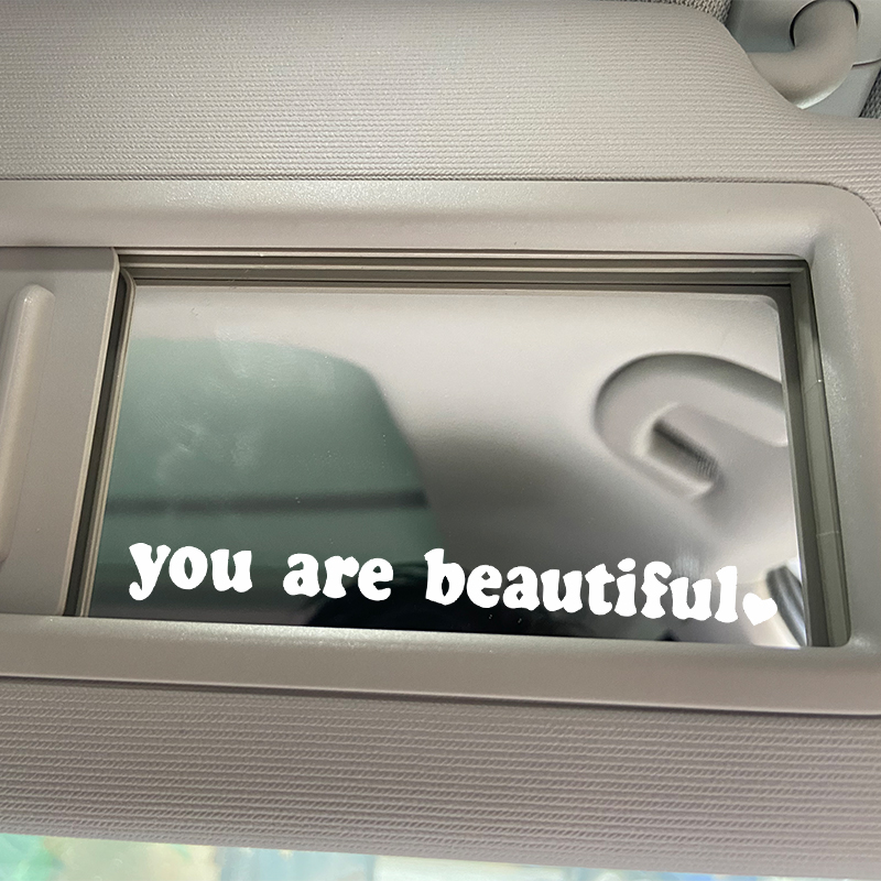 Auto Innen aufkleber, Text aufkleber, Sie sehen schön aus, Innendekoration, Rückspiegel, aufkleber, kreative PVC
