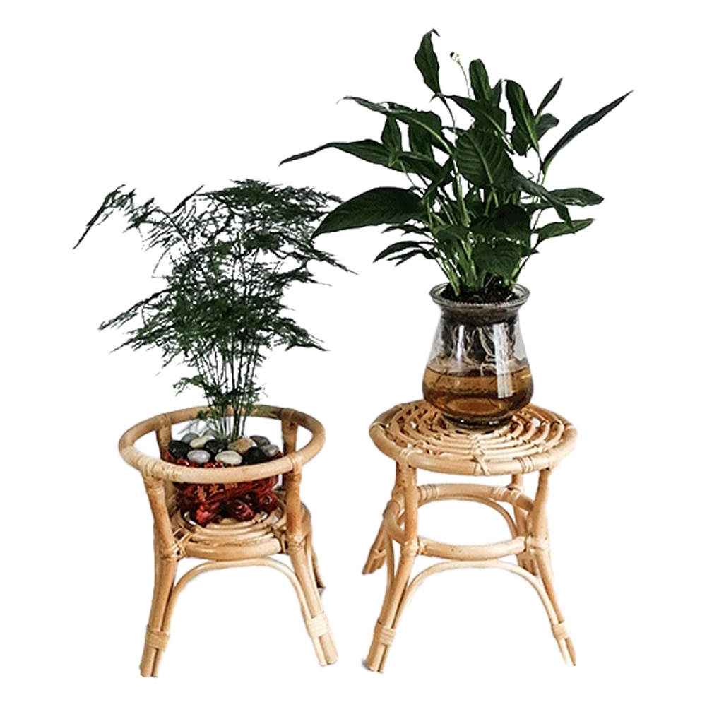 Rattan Plant Stand 25cm Natural Woven Flower Pot Indoor Plant Stand Plant Holder For Gardening Interior Decoration Living Room