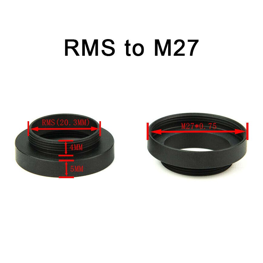 Bague d&#39;adaptation pour objectif de Microscope RMS M25 M26 M27 M32, 1 pièce: RMS to M27