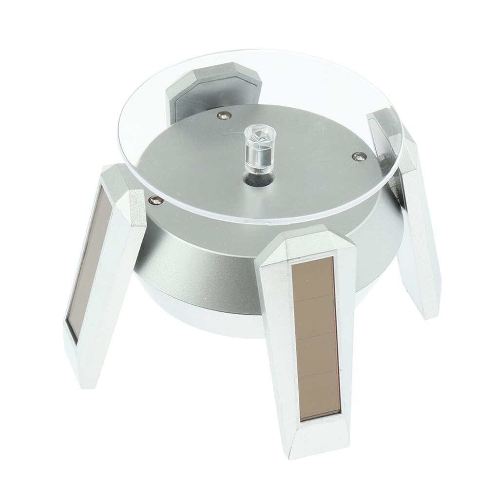 Led Light Roterende Display Base Stand Voor Sieraden Ketting Hanger Showcase: Silver