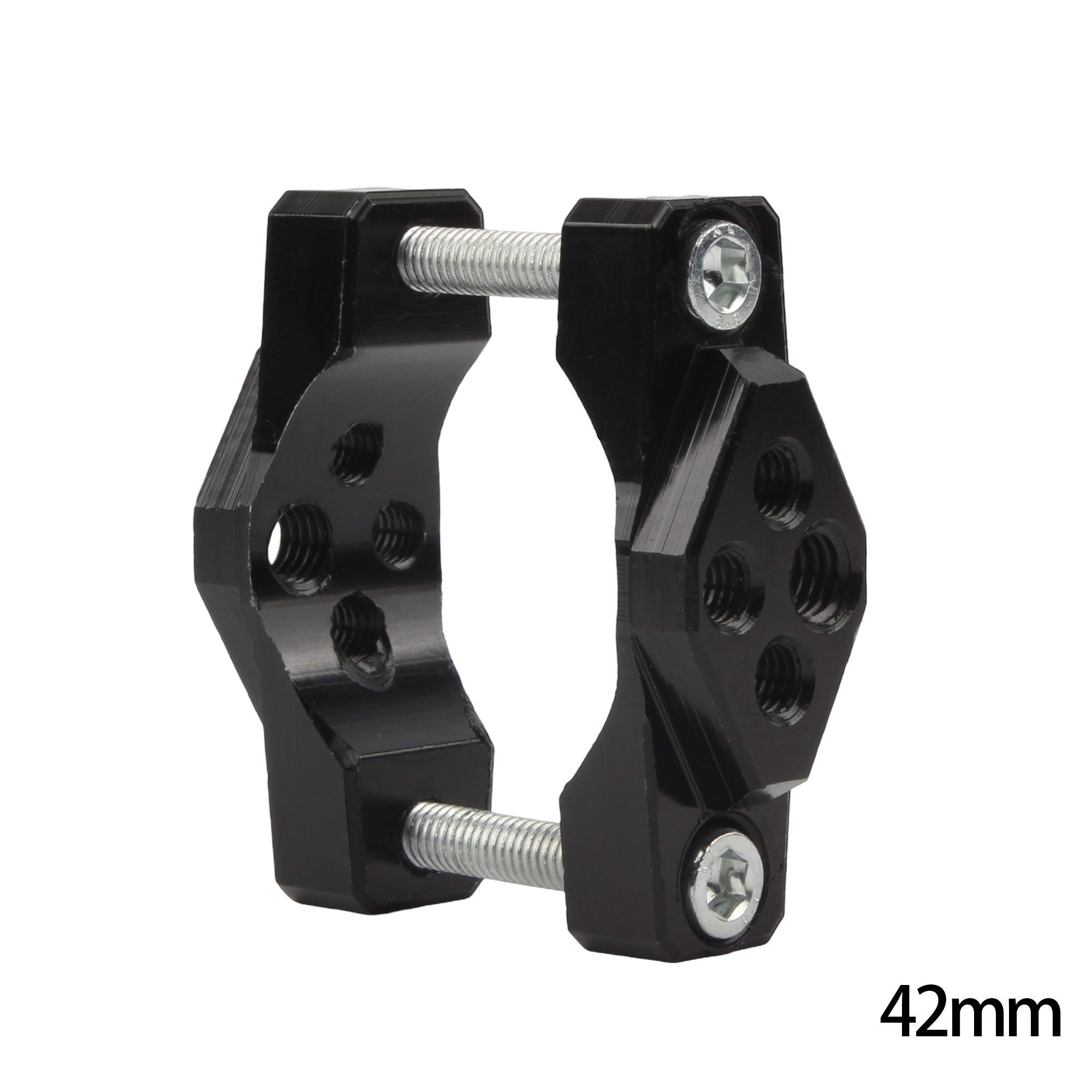 Stent de moto 32-54mm, support de guidon, pince de pare-chocs, projecteur auxiliaire, Clip de montage de phare, support de guidon de téléphone: Black