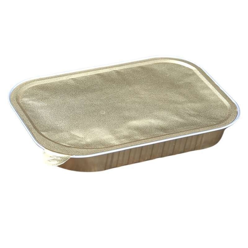 Verzegelde Gouden Blikken Doos Barbecue Steak Wegwerp Lunchbox Takeaway Verpakking Aluminiumfolie Lunchbox High-End Snelle voedsel Doos