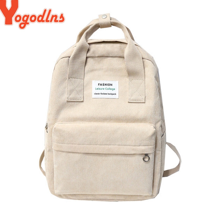 Yogodlns 2022 kvinnor canvas ryggsäckar vattentäta skolreseväskor för tonåringar flickor laptop ryggsäckar patchwork ryggsäck