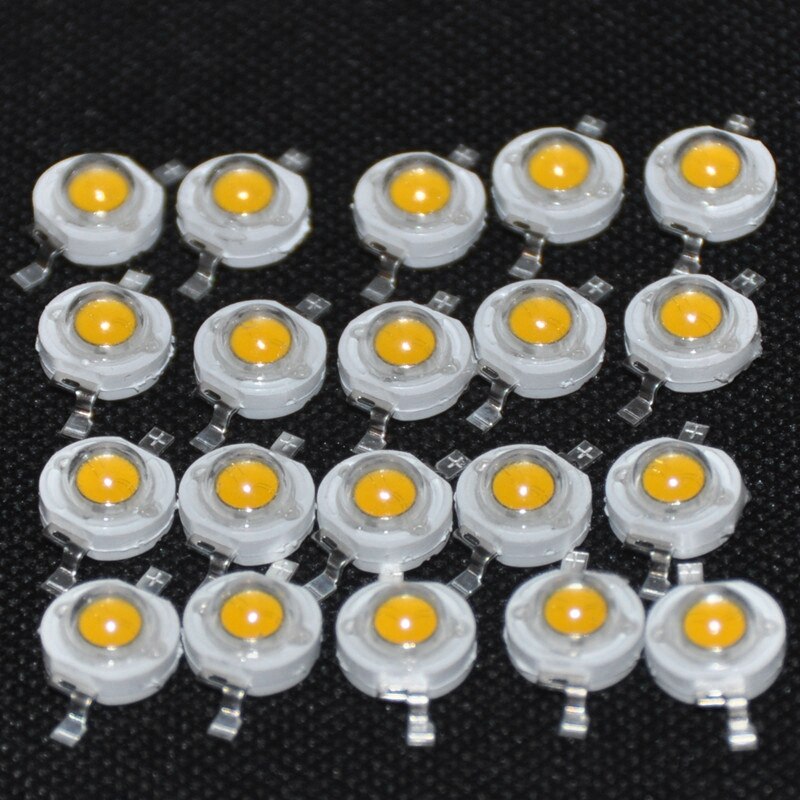 20Pcs High Power Led Diodes 1W Ultra Heldere 3000K 100-120Lm Helderheid Warm Wit Led Lamp Kralen