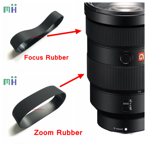Kopi linse 24-70 2.8 gm (  sel 2470gm )  zoom gummi ringe + fokus gummi ringe til sony  fe 24-70mm 1:2.8 gm kamera reparasjonsdel