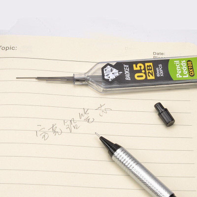 30Pcs/Fles Automatische Potlood 2B 2H Hb Potlood Refill 0.5 Mm/0.7Mm/0.9mm Potlood Refill Student Schrijven Office