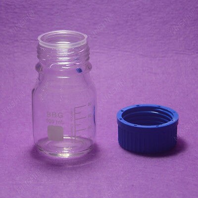 100mL Reagent Bottle with Cap Autoclavable, Heavy Wall,lab Glassware