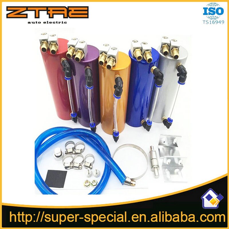 Universal 450ml Aluminum Racing Oil Catch Tank Can Round Can Reservoir Turbo Oil Catch Can Fuel Catch Tank