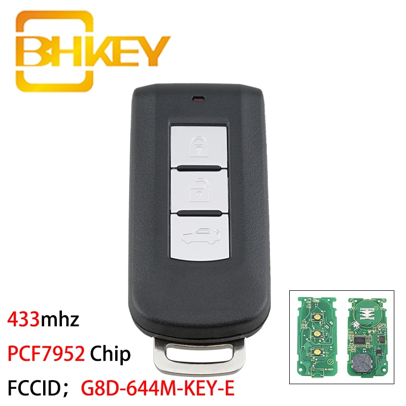 Bhkey  g8d-644m- avain -e 433 mhz kaukosäädin auton avain mitsubishi lancer outlander asx pcf 7952 siru smart auton avain (jossa hätäavainta)