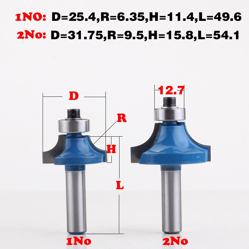 1 ST 8mm Schacht Ronde Over Rand Router Bit-1/4