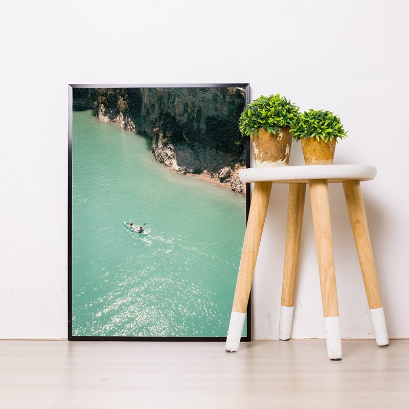 Natural Scenery Mountain Photography Posters and Prints Lake View Teal Gallery Wall Art Painting Pictures Home Room Decor