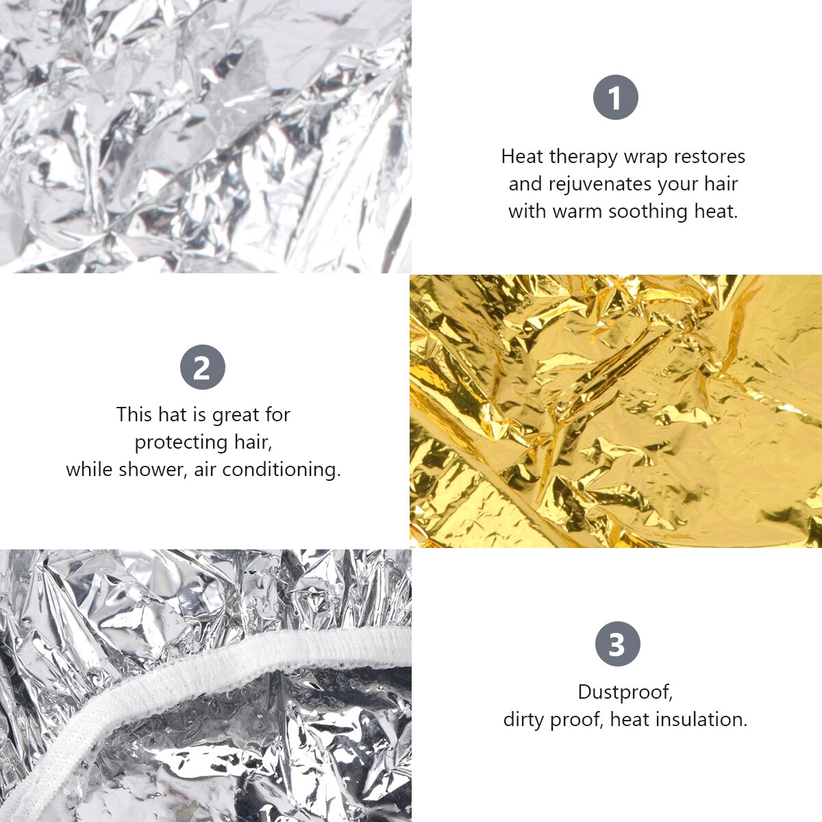 4pcs Hairdressing Cap Aluminum Foil Waterproof Elastic Disposable Hair Coloring Caps Hair Styling Cap Salon Cap for Lady