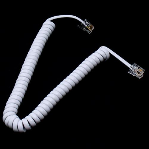 Handset Cord, Telephone Handset Coiled Cord Cable Telephone Spiral Cable 5.7ft White