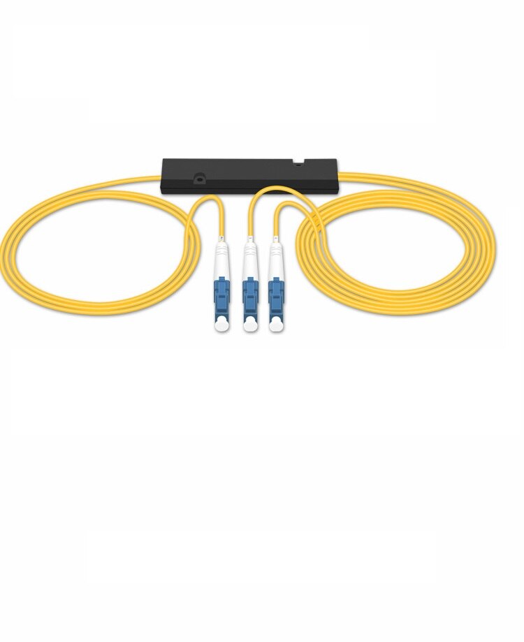 10 stücke LC/UPC 1x2 PLC Fiber optisch Splitter Mini Modul LC/UPC FTTH Faser Splitter LC Einzigen Modus Optik Splitter Kasten