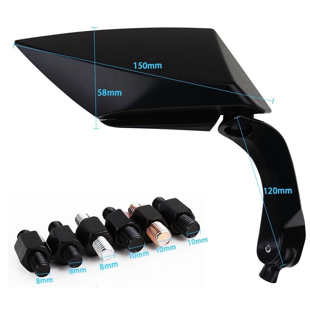 Espejo retrovisor para motocicleta JAER 2X, espejo retrovisor Para Bicicleta electrónica, espejo retrovisor trasero 8mm 10mm para Kawasaki ER6F ER6N Z750 Z1000 Z800 Z900