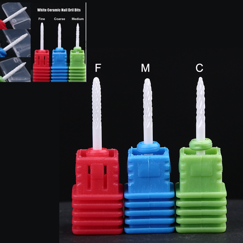 Paznokcie ceramiczne zestaw wierteł 3/32 "cholewka robić maszyna elektryczna salon manicure pliki 2.35mm paznokcie ceramiczne sztuki wiertła plik polski