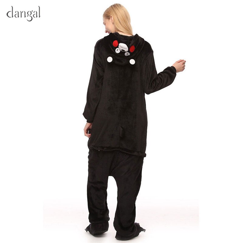 Kigurumi-Pijama Kawaii de oso Kumamoto, Unisex, de una pieza, suave, cálido,
