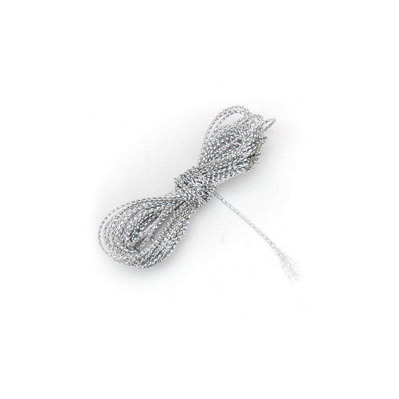 20M 1Mm Red Gold Cord Thread String Ribbon Line For Trademark Jewelry Bracelet Twine Tag Tassel Making Wedding Crafts: B-Silver