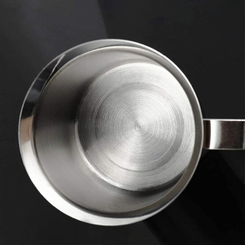 Manual Milk Frother, Stainless Steel Double Sieve Press Frothing Pot