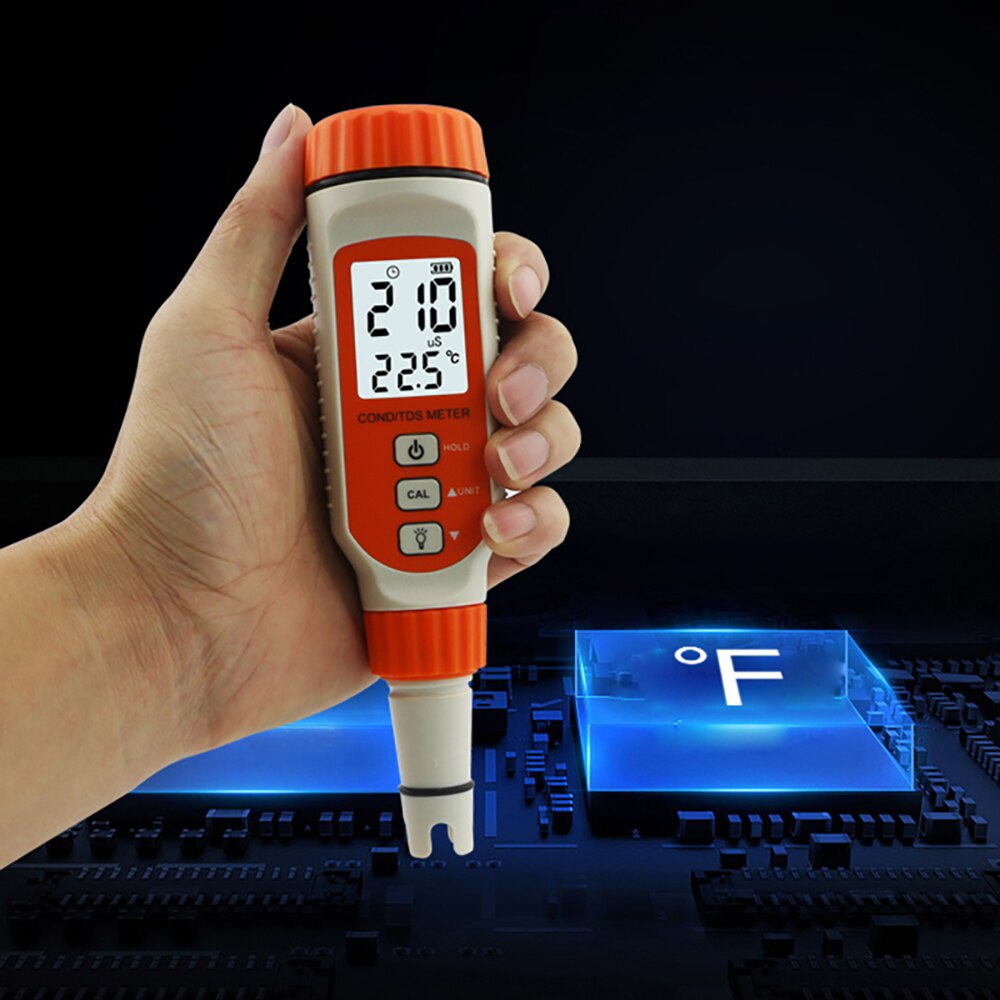 SMART SENSOR Water Analyzer Conductivity Monitor Digital LCD Backlight EC TDS TEMP Meter Aquarium Measurement