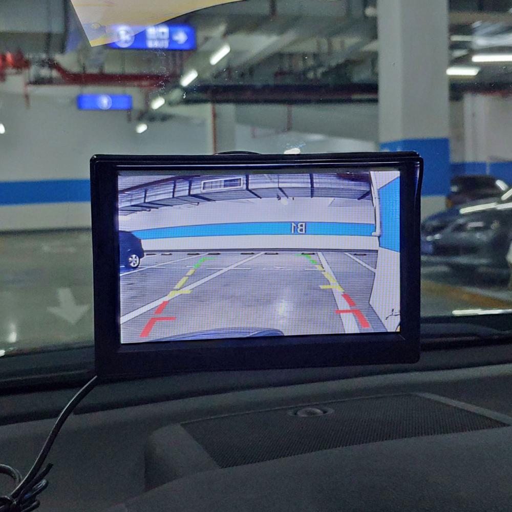 SMALUCK 5 pulgadas Monitor de coche TFT LCD de 5 "HD Digital 16:9 800*480 pantalla 2 de entrada de vídeo para cámara de visión trasera inversa DVD VCD