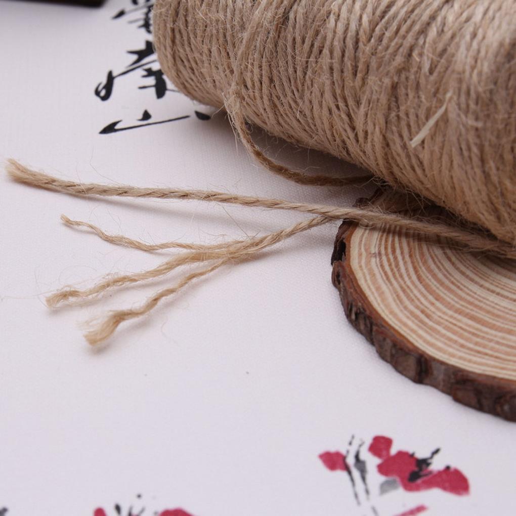 150M Natural Jute Twine Burlap String Hemp Rope Party Wedding Wrapping Cords Thread DIY Scrapbooking Florists Craft Decor