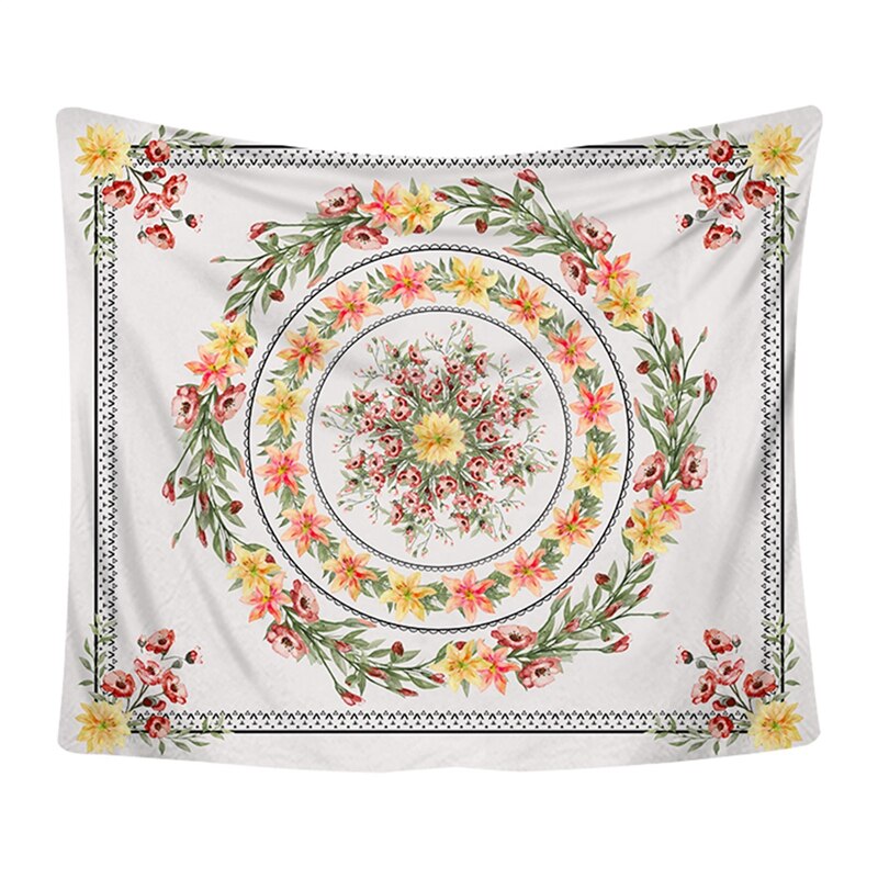 Bohemian wandtapijt mandala wanddecoratie strandmat handdoek polyestervezel mandala wandtapijt bedsprei woondecoratie: D