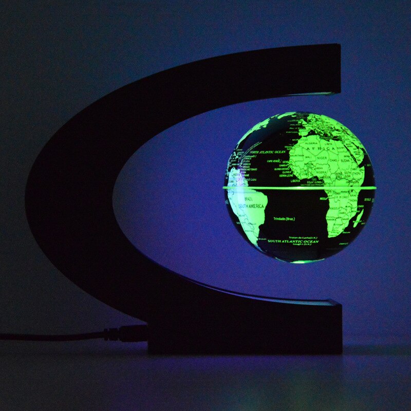 Magnetische Levitatie Globe C-Vormige 3 Inch Plank Student School Onderwijs Apparatuur Lichtgevende Nachtlampje Creatieve Engels
