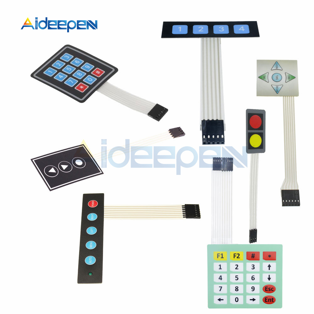 1*2 3 4 5 Key Button Membrane Switch 3*4 4X5 Matrix Array Keyboard 1X6 Keypad with LED Control Panel Pad DIY Kit For Arduino