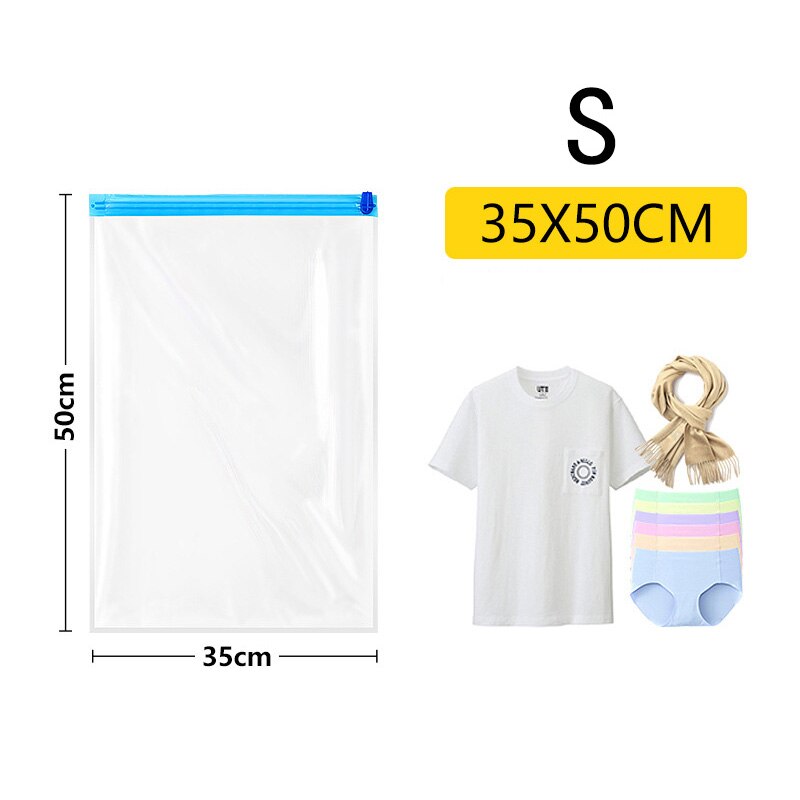 Vacuüm Opbergzakken Kleding Tas Hand Rolling Kleding Plastic Compressie Verpakking Zakken Reizen Ruimte Saver Tassen Voor Bagage: S