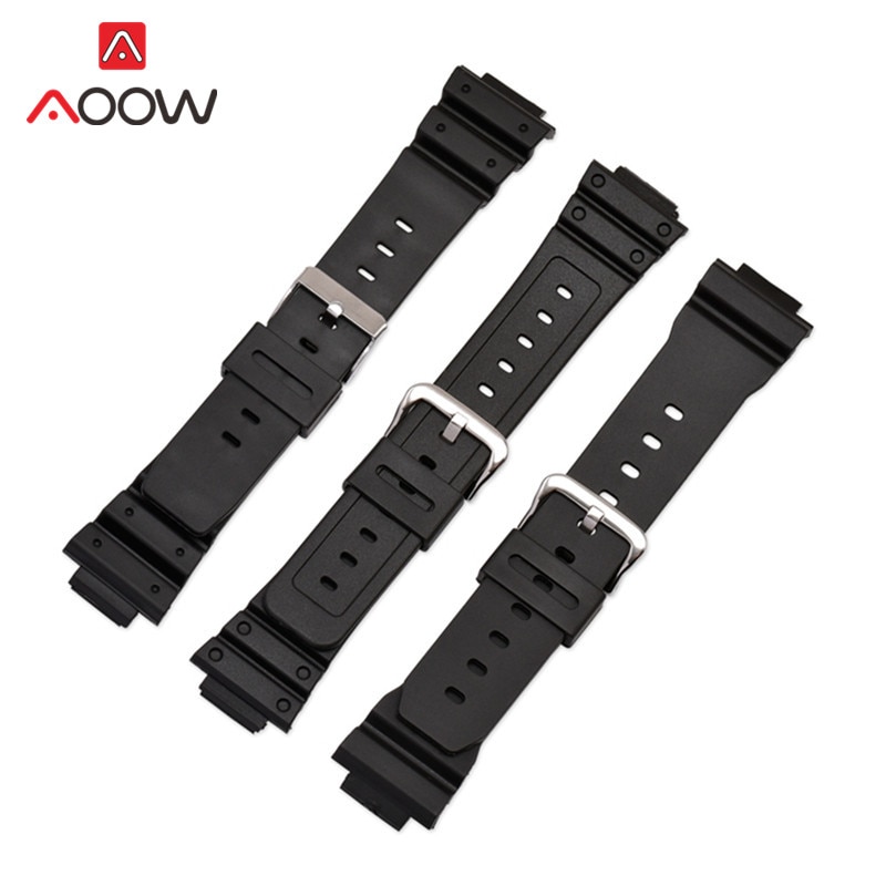16mm silikon klokkereim for casio g-shock 9052 5600 6900 serie reim herre gummi sport vanntett erstatningsbånd tilbehør